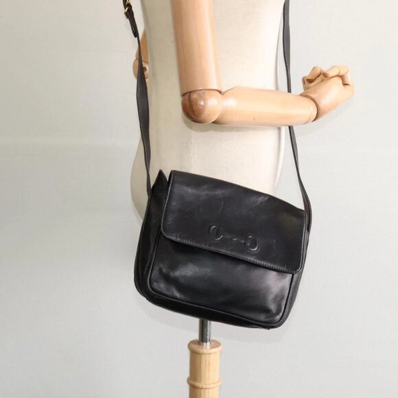 GUCCI Horsebit Shoulder Bag Leather Black Auth - Picture 1 of 16